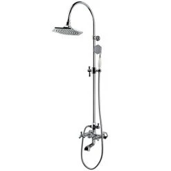 RAK Washington Art Deco Exposed Thermostatic Shower Column Valve with Bath Spout and Shower Kit - RAKWTN6003