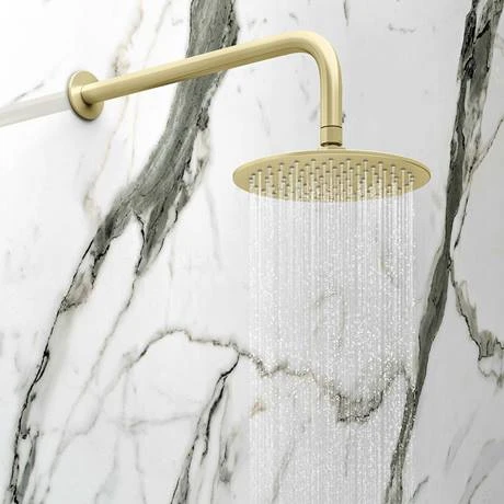 Arezzo Brushed Brass Round Shower Package with Concealed Valve + Head 4 Arezzo Brushed Brass Round Shower Package with Concealed Valve + Head - Image 2