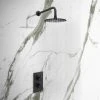 Arezzo Matt Black Round Shower Package with Concealed Valve + Head 1 Arezzo Matt Black Round Shower Package with Concealed Valve + Head -ShowerLux Shop RD2BLKPK n p