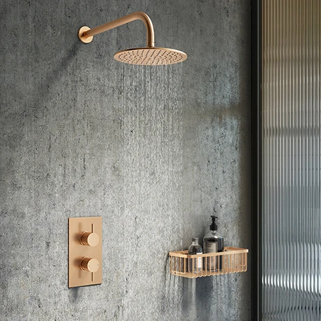 Arezzo Brushed Bronze Round Shower Package with Concealed Valve + Head 3 Arezzo Brushed Bronze Round Shower Package with Concealed Valve + Head