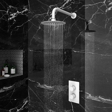 Arezzo Matt White Round Shower Package with Concealed Valve + Head 8 Arezzo Matt White Round Shower Package with Concealed Valve + Head - Image 6