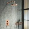 Arezzo Rose Gold Round Shower Package with Concealed Valve + Head -ShowerLux Shop RD2RGPK n p