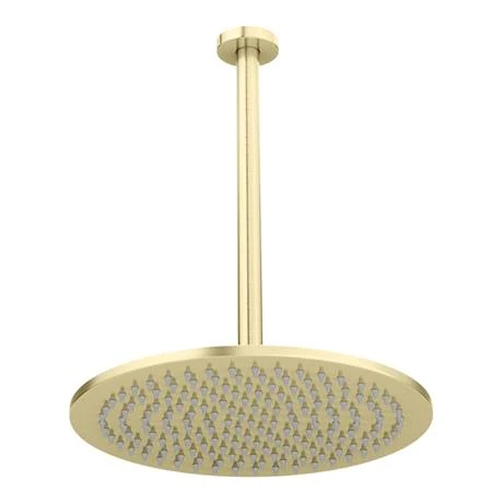 Arezzo Brushed Brass Twin Concealed Shower Valve inc. 300mm Head + Ceiling Mounted Arm 5 Arezzo Brushed Brass Twin Concealed Shower Valve inc. 300mm Head + Ceiling Mounted Arm - Image 3