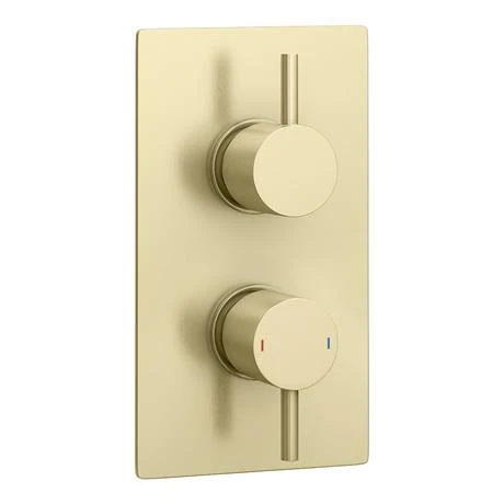 Arezzo Brushed Brass Round Thermostatic Shower Pack with Head + Handset 6 Arezzo Brushed Brass Round Thermostatic Shower Pack with Head + Handset - Image 4