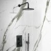 Arezzo Matt Black Round Thermostatic Shower Pack with Head + Handset 1 Arezzo Matt Black Round Thermostatic Shower Pack with Head + Handset -ShowerLux Shop RD4BLKPK nw p