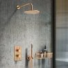 Arezzo Brushed Bronze Round Thermostatic Shower Pack with Head + Handset 2 Arezzo Brushed Bronze Round Thermostatic Shower Pack with Head + Handset -ShowerLux Shop RD4BZPK p