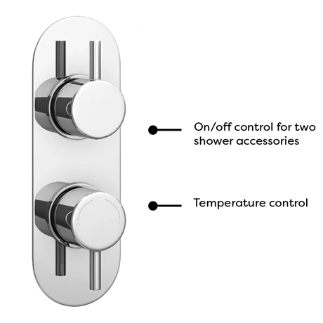 Cruze Round Thermostatic Shower Pack with Head + Handset (Oval Backplate) Chrome 6 Cruze Round Thermostatic Shower Pack with Head + Handset (Oval Backplate) Chrome - Image 4