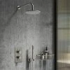 Arezzo Gunmetal Grey Round Thermostatic Shower Pack with Head + Handset 1 Arezzo Gunmetal Grey Round Thermostatic Shower Pack with Head + Handset -ShowerLux Shop RD4GMPK p