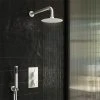 Arezzo Matt White Round Thermostatic Shower Pack with Head + Handset -ShowerLux Shop RD4MWPK p