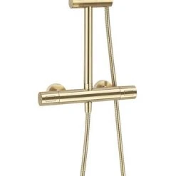 Crosswater Central Brushed Brass Height Adjustable Thermostatic Shower -ShowerLux Shop RM530WF D2 460