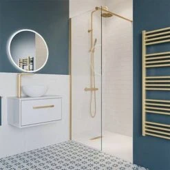 Crosswater Central Brushed Brass Height Adjustable Thermostatic Shower -ShowerLux Shop RM530WF D3 460
