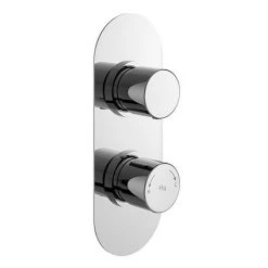 Hudson Reed Round Twin Concealed Thermostatic Shower Valve with Diverter - RNDTW02