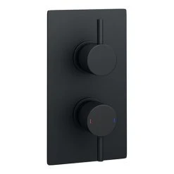 Arezzo Round Modern Twin Concealed Shower Valve - Matt Black