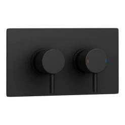 Arezzo Round Modern Twin Concealed Shower Valve - Matt Black 12 Arezzo Round Modern Twin Concealed Shower Valve - Matt Black -ShowerLux Shop RSV31 BLK new d3 460