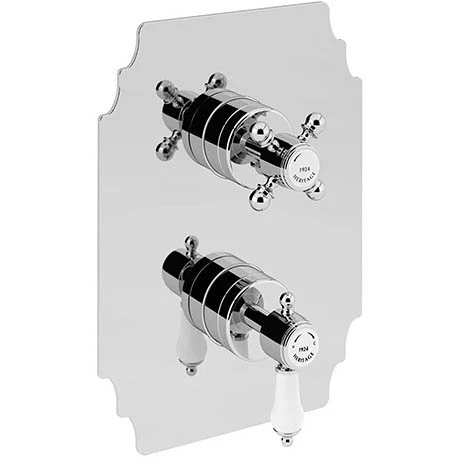 Heritage Glastonbury Twin Concealed Shower Valve with Two Outlet Diverter - Chrome - SGC04 3 Heritage Glastonbury Twin Concealed Shower Valve with Two Outlet Diverter - Chrome - SGC04