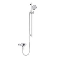 Heritage Gracechurch Exposed Shower with Deluxe Flexible Riser Kit - Chrome - SGRDDUAL05