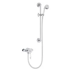 Heritage Glastonbury Exposed Shower with Premium Flexible Riser Kit - Chrome - SGSIN05