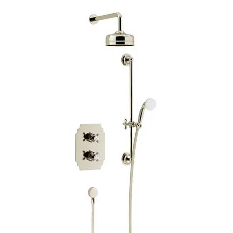Heritage Hartlebury Recessed Shower with Premium Fixed Head and Flexible Riser Kit - Vintage Gold - SHDDUAL06 3 Heritage Hartlebury Recessed Shower with Premium Fixed Head and Flexible Riser Kit - Vintage Gold - SHDDUAL06