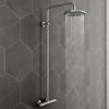 Modern Round Thermostatic Bar Shower Valve & Riser Kit - Chrome 2 Modern Round Thermostatic Bar Shower Valve & Riser Kit - Chrome -ShowerLux Shop SK003 p