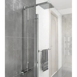 Term Modern Square Thermostatic Shower Kit - Chrome