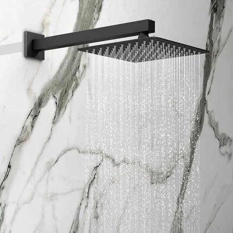 Arezzo Matt Black Square Triple Thermostatic Shower Pack with Head + Handset 4 Arezzo Matt Black Square Triple Thermostatic Shower Pack with Head + Handset - Image 2