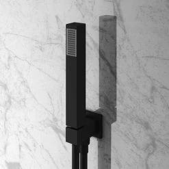 Arezzo Matt Black Square Triple Thermostatic Shower Pack with Head + Handset 10 Arezzo Matt Black Square Triple Thermostatic Shower Pack with Head + Handset -ShowerLux Shop SQ3BLKPK nd3 460