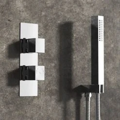 Hudson Reed Square Twin Concealed Thermostatic Shower Valve with Diverter - SQRTW02 5 Hudson Reed Square Twin Concealed Thermostatic Shower Valve with Diverter - SQRTW02 -ShowerLux Shop SQRTW02 D1 460