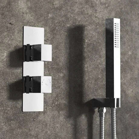 Hudson Reed Square Twin Concealed Thermostatic Shower Valve with Diverter - SQRTW02 4 Hudson Reed Square Twin Concealed Thermostatic Shower Valve with Diverter - SQRTW02 - Image 2