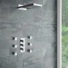 Milan Square Triple Valve with Diverter, Fixed Water Blade Shower Head + 6 Body Jets -ShowerLux Shop SQSP4 np