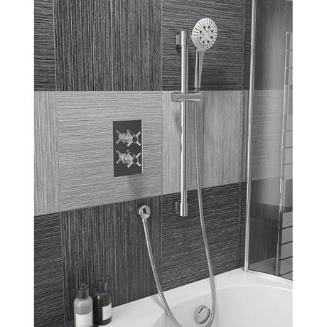 Round Slide Rail Kit with Flat White Shower Head - Chrome 4 Round Slide Rail Kit with Flat White Shower Head - Chrome - Image 2
