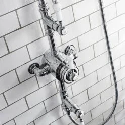 Burlington Stour Thermostatic Exposed Two Outlet Shower Valve, Rigid Riser, Hose & Handset with Fixed Shower Head 7 Burlington Stour Thermostatic Exposed Two Outlet Shower Valve, Rigid Riser, Hose & Handset with Fixed Shower Head -ShowerLux Shop STOUR3 d3 460