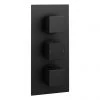 Arezzo Square Modern Triple Concealed Shower Valve - Matt Black 2 Arezzo Square Modern Triple Concealed Shower Valve - Matt Black -ShowerLux Shop STSV BLK nw p