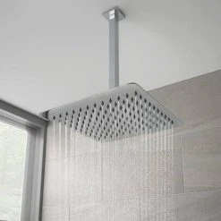 Summit Square Ceiling Mounted Shower Pack (with Handset + Rainfall Shower Head) -ShowerLux Shop SUM PK3 d3 460