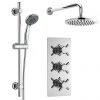 Minimalist Concealed Shower Valve w/ Slide Rail Kit & Wall Mounted Fixed Head 2 Minimalist Concealed Shower Valve w/ Slide Rail Kit & Wall Mounted Fixed Head -ShowerLux Shop SVP003 NP
