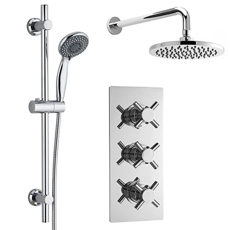 Minimalist Concealed Shower Valve w/ Slide Rail Kit & Wall Mounted Fixed Head 3 Minimalist Concealed Shower Valve w/ Slide Rail Kit & Wall Mounted Fixed Head