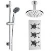 Minimalist Concealed Shower Valve w/ Slide Rail Kit & Ceiling Mounted Fixed Head -ShowerLux Shop SVP004 NP