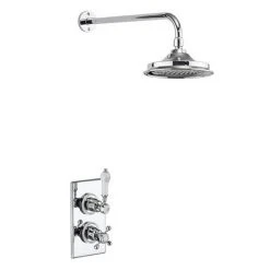 Burlington Trent Thermostatic Concealed Single Outlet Shower Valve with Fixed Head