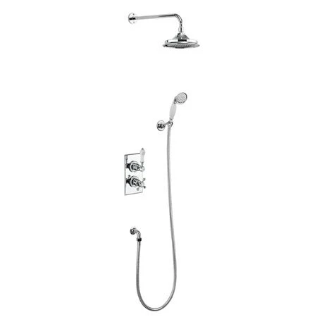 Burlington Trent Thermostatic Concealed Two Outlet Diverter Shower Valve, Hose & Handset with Fixed Shower Head 3 Burlington Trent Thermostatic Concealed Two Outlet Diverter Shower Valve, Hose & Handset with Fixed Shower Head