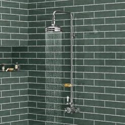 Trafalgar Traditional Shower incl. Rigid Riser, Fixed Head & Soap Basket -ShowerLux Shop TFSK32 n d2 460