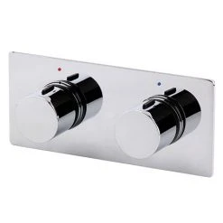 Venice Modern 1 Outlet Twin Round Concealed Shower Mixer Valve - Chrome