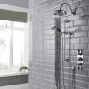 Hudson Reed Topaz Black Triple Concealed Shower with Slide Rail Kit & Fixed Head -ShowerLux Shop TOPAZBLK SPK2 PN