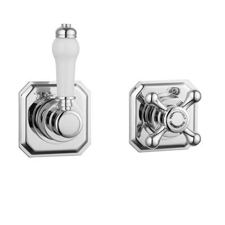 Trafalgar Traditional Concealed Individual Diverter + Thermostatic Control Valve with Handset + 8" Shower Head 5 Trafalgar Traditional Concealed Individual Diverter + Thermostatic Control Valve with Handset + 8" Shower Head - Image 3