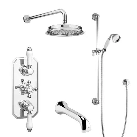 Trafalgar Traditional Shower Package with Fixed Head, Slide Rail Kit + Bath Spout 7 Trafalgar Traditional Shower Package with Fixed Head, Slide Rail Kit + Bath Spout - Image 5