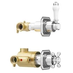 Trafalgar Concealed Individual Stop Tap + Thermostatic Control Valve with with Slider Rail Kit -ShowerLux Shop TRAF ISV PK3 d5 460