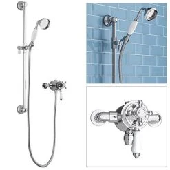 Trafalgar Traditional Dual Exposed Thermostatic Shower Valve inc. Slider Rail Kit