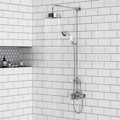 Trafalgar Traditional Luxury Rigid Riser Kit with Diverter + Dual Exposed Shower Valve