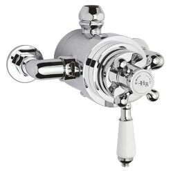 Hudson Reed Topaz White Dual Exposed Thermostatic Shower Valve Chrome - TSVT104