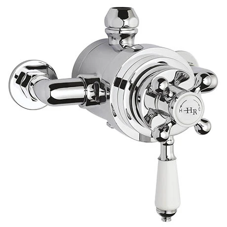 Hudson Reed Topaz White Dual Exposed Thermostatic Shower Valve Chrome - TSVT104 3 Hudson Reed Topaz White Dual Exposed Thermostatic Shower Valve Chrome - TSVT104