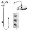 Traditional Concealed Shower Valve w. Slide Rail Kit & Wall Mounted Fixed Head -ShowerLux Shop Traditional Concealed Shower Valve SVP002 p