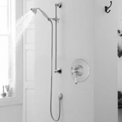 Lancaster Traditional Dual Concealed Thermostatic Shower Valve + Slider Rail